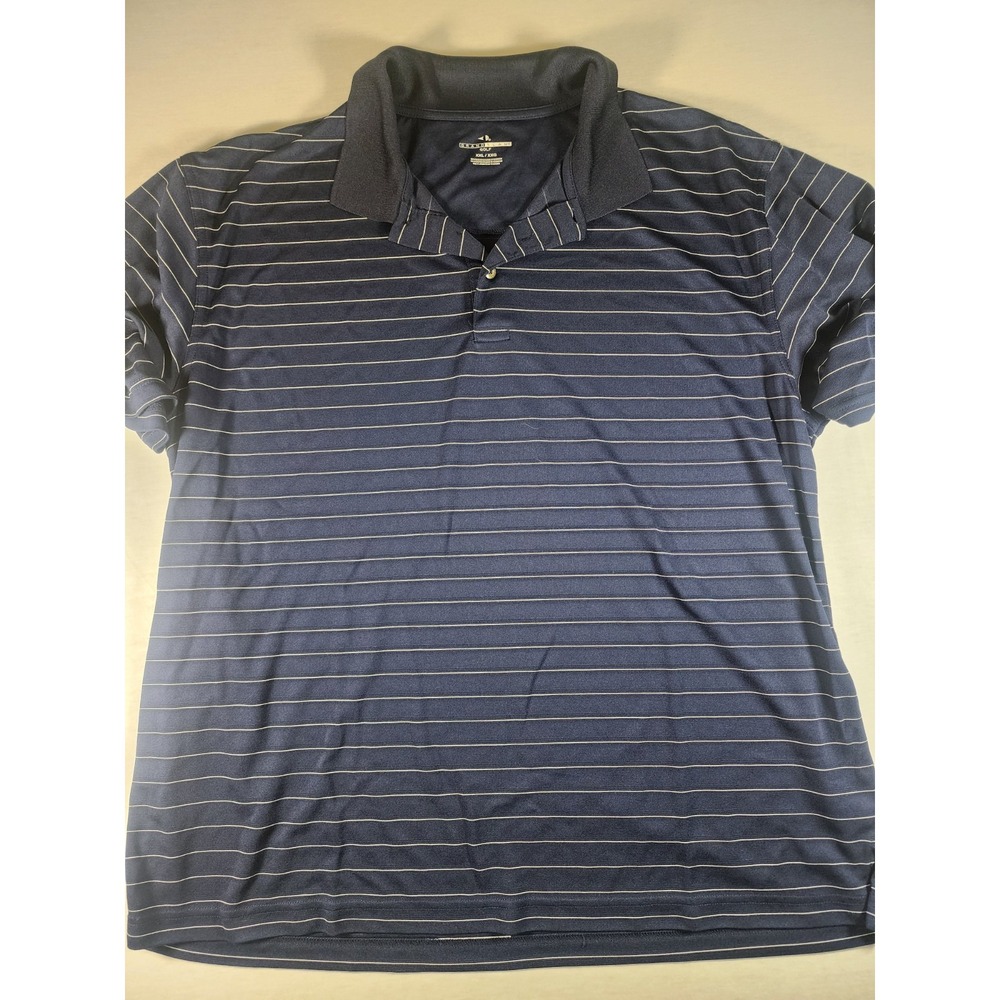 Grand Slam Golf Polo Navy Stripe Mens XXL Button Collar Church Casual Breathable